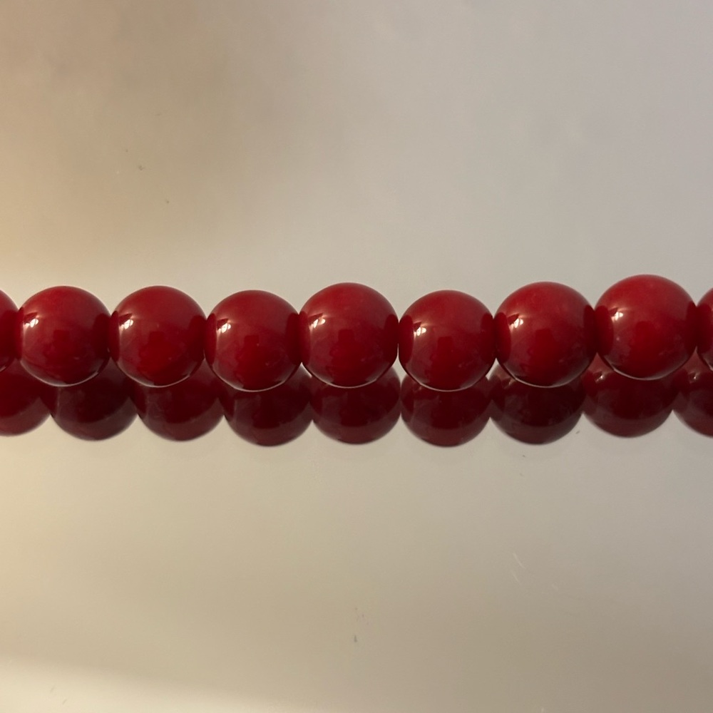 Elegant Red Quartzite Beaded Necklace with Coffee Obsidian and Silver Accents - Picture 6 of 11